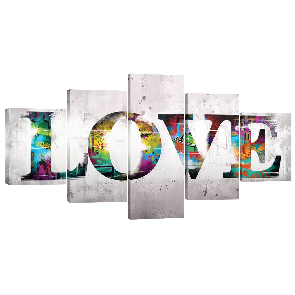 Graffiti Love Canvas - 5 Panel, photo 2 of 4