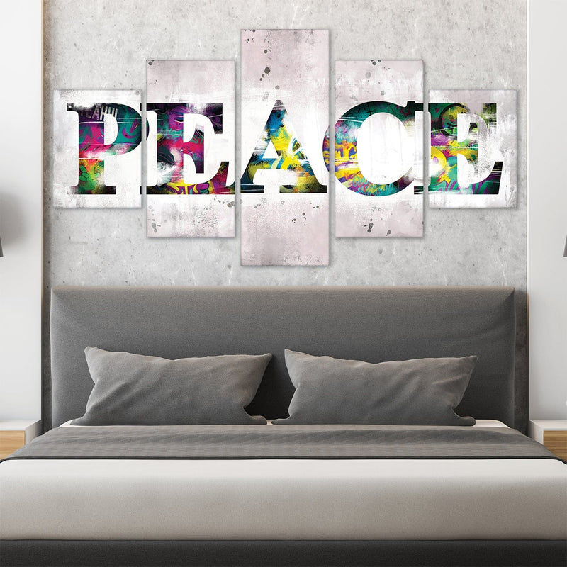 Graffiti Peace Canvas - 5 Panel