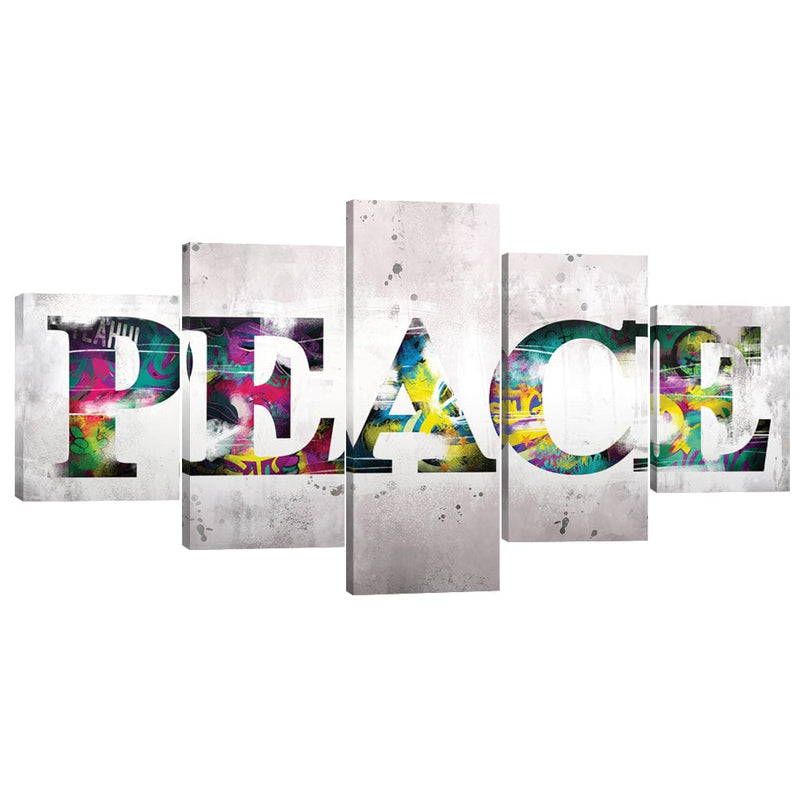 Graffiti Peace Canvas - 5 Panel