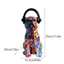 GobekUsa Bulldog Headphone Figurines: Resin Graffiti Art Dog Statue Desktop Decor