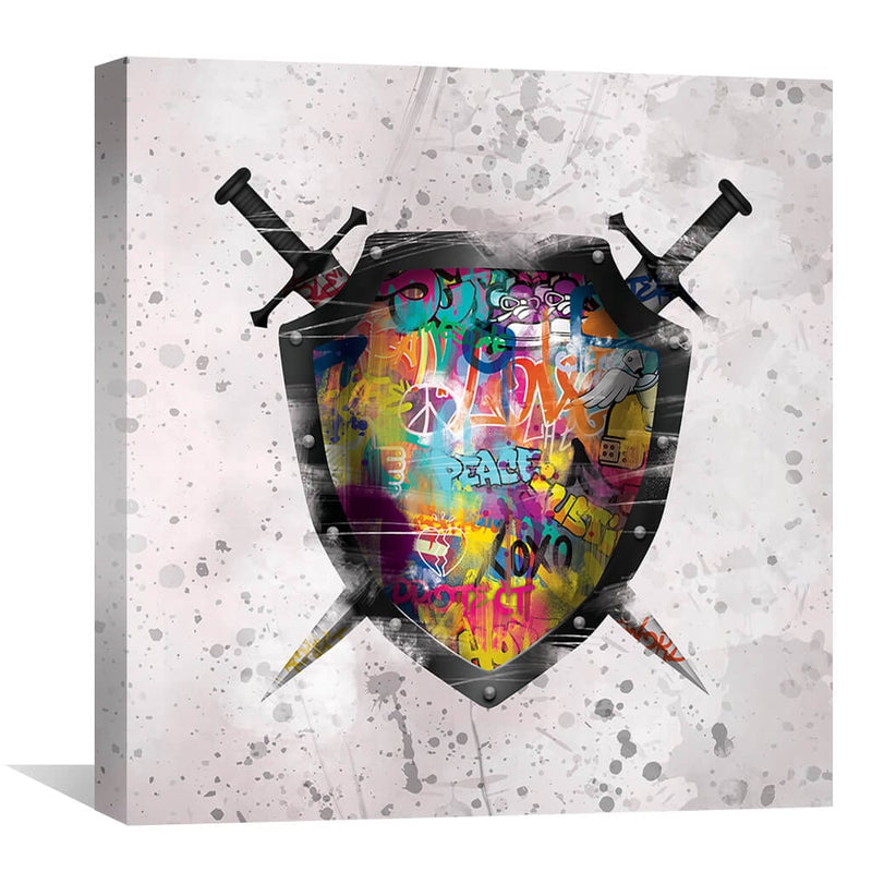 Graffiti Shield Canvas