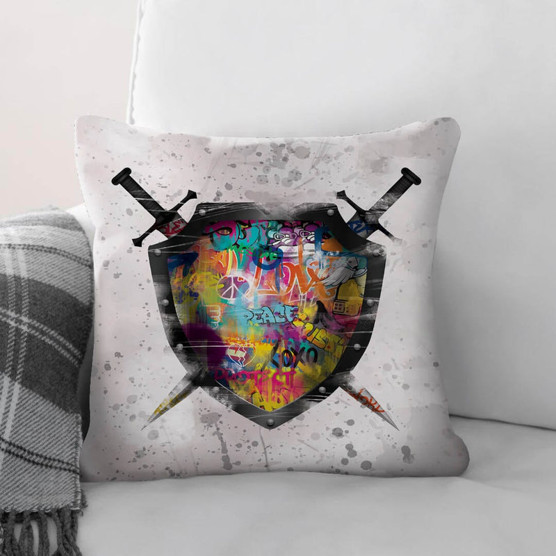 Graffiti Shield Cushion