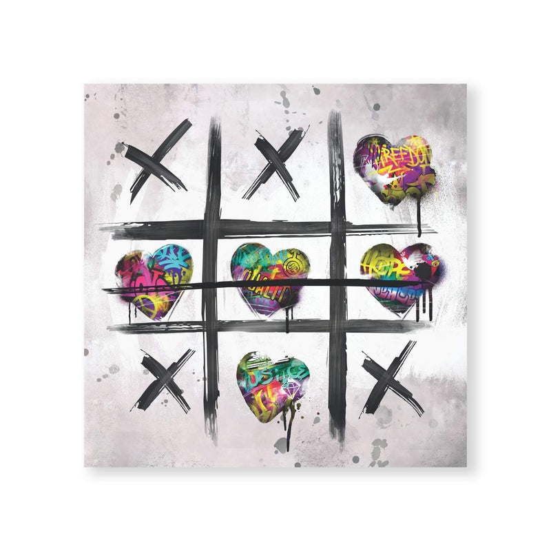 Graffiti Tic Tac Toe Canvas