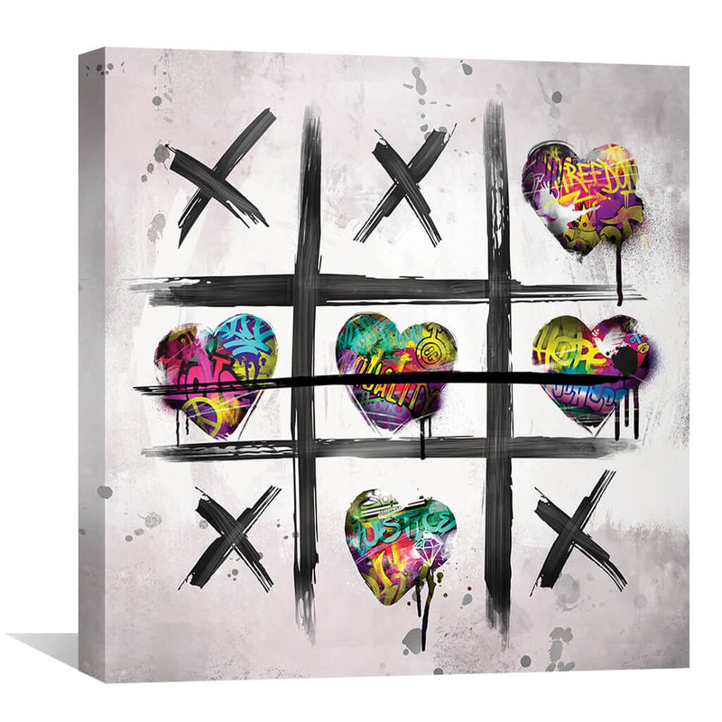 Graffiti Tic Tac Toe Canvas