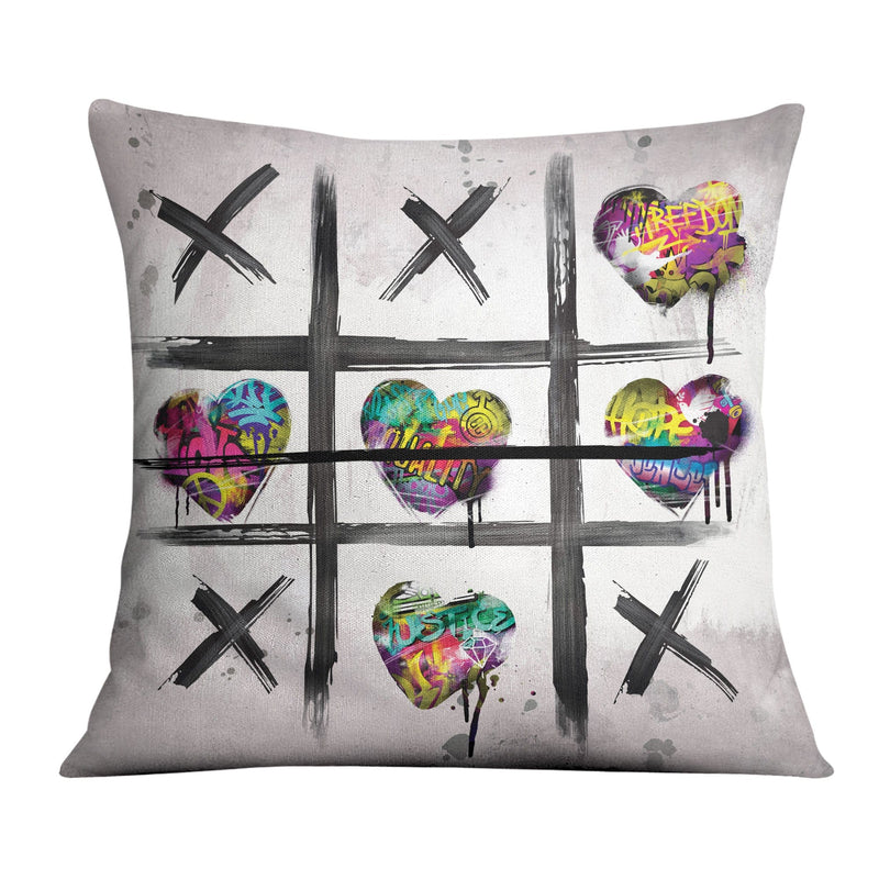 Graffiti Tic Tac Toe Cushion