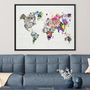 Graffiti World Map Canvas