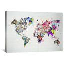 Graffiti World Map Canvas