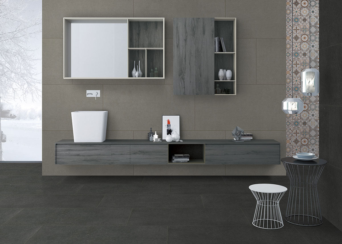 MSI Graphite Porcelain Tile, dimensions drawing