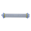 Gray adjustable silicone rolling pin with colorful rings kitchen tool by Decorbites