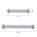 Gray adjustable silicone rolling pin with colorful rings kitchen tool by Decorbites