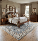 Wool Area Rug Gray Beige Ivory - Hand Knotted Traditional Oushak by The Rug Decor