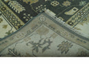 Gray And Beige Oushak Hand Knotted Custom Made Wool Rug