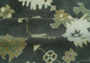 Gray And Beige Oushak Hand Knotted Custom Made Wool Rug
