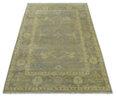 Gray And Beige Traditional Oushak Design Hand Knotted 5.6x8.6 wool area rug by The Rug Decor
