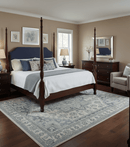 Gray And Beige Turkish Design Hand Knotted Custom Made Wool And Linen Rug
