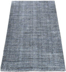 Modern Gray and Black Hand Loom Viscose 5x8 Area Rug