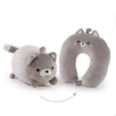 Gray and black penguin cute plush animal neck pillow bedroom travel by Decorbites