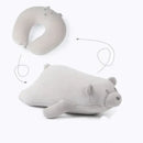 Gray and black penguin cute plush animal neck pillow bedroom travel by Decorbites