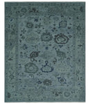 Gray and Charcoal Antique look Hand knotted Traditional Oushak wool Area Rug