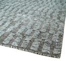Gray and Charcoal Geometrical Bricks Design Hand carved Texture Hand Knotted 10x14 Wool and Silk Area Rug by The Rug Decor