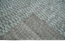 Gray and Charcoal Geometrical Bricks Design Hand carved Texture Hand Knotted 10x14 Wool and Silk Area Rug by The Rug Decor