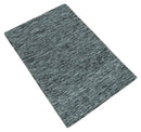 Gray and Charcoal Hand Tufted Solid Natural Wool Area Rug - Contemporary Modern Design by The Rug Decor