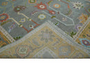 Gray and Gold Hand knotted 8x10 And 9x12 Traditional Oushak wool Area Rug by The Rug Decor