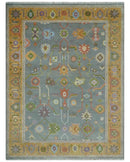Gray and Gold Hand knotted 8x10 And 9x12 Traditional Oushak wool Area Rug by The Rug Decor