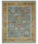 Gray and Gold Hand knotted 8x10 And 9x12 Traditional Oushak wool Area Rug by The Rug Decor