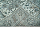 Gray and Ivory Traditional Heriz Hand Knotted 5x8 wool area rug