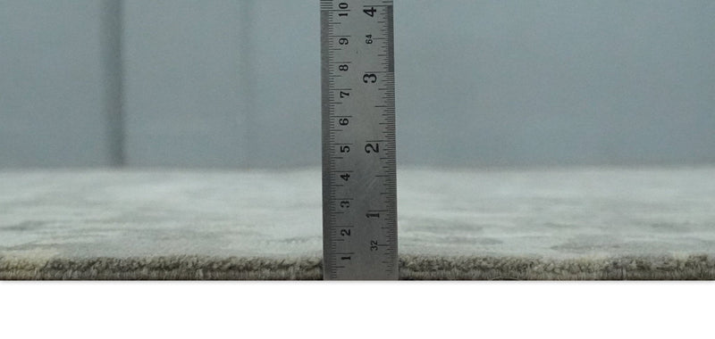 Gray and Silver Modern Abstract Hand knotted 6x9 Wool and Art Silk Area Rug