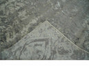 Gray and Silver Modern Abstract Hand knotted 6x9 Wool and Art Silk Area Rug