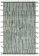 Gray and Taupe Hand Knotted Modern Stripes Deign 5x8 wool area rug