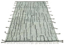 Gray and Taupe Hand Knotted Modern Stripes Deign 5x8 wool area rug