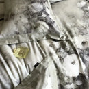 GobekUsa Flowers Pattern Brushed Bedding Set: Duvet Cover, Bed Sheet, Fitted Sheet, Pillowcase 4Pcs