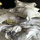 GobekUsa Flowers Pattern Brushed Bedding Set: Duvet Cover, Bed Sheet, Fitted Sheet, Pillowcase 4Pcs