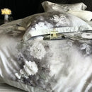 GobekUsa Flowers Pattern Brushed Bedding Set: Duvet Cover, Bed Sheet, Fitted Sheet, Pillowcase 4Pcs