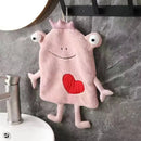 Gray and yellow frog design hand towel bathroom plush monster decor by Decorbites