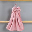 Gray & beige bowknot coral velvet hand towels kitchen cleaning cloths by Decorbites