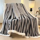GobekUsa Jacquard Blanket: Winter Thickened Lamb Wool Nap Shawl for Living Room