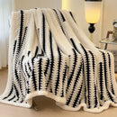 GobekUsa Jacquard Blanket: Winter Thickened Lamb Wool Nap Shawl for Living Room