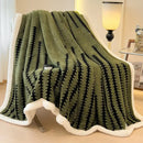 GobekUsa Jacquard Blanket: Winter Thickened Lamb Wool Nap Shawl for Living Room