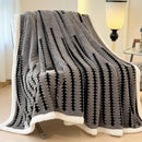 GobekUsa Jacquard Blanket: Winter Thickened Lamb Wool Nap Shawl for Living Room
