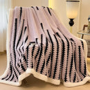 GobekUsa Jacquard Blanket: Winter Thickened Lamb Wool Nap Shawl for Living Room
