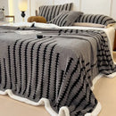 GobekUsa Jacquard Blanket: Winter Thickened Lamb Wool Nap Shawl for Living Room