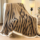 GobekUsa Jacquard Blanket: Winter Thickened Lamb Wool Nap Shawl for Living Room