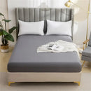 GobekUsa Brushed Fitted Mattress Cover with Deep Pockets – European Skin-Friendly, Durable Solid Bedding
