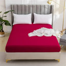 GobekUsa Brushed Fitted Mattress Cover with Deep Pockets – European Skin-Friendly, Durable Solid Bedding