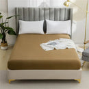 GobekUsa Brushed Fitted Mattress Cover with Deep Pockets – European Skin-Friendly, Durable Solid Bedding