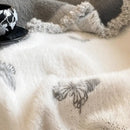 GobekUsa Butterfly Jacquard Imitation Mink Fur Warm Blanket
